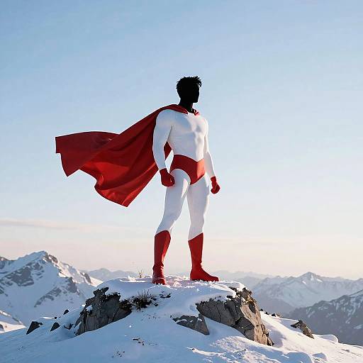 Heroic Red and White Superhero Dawn