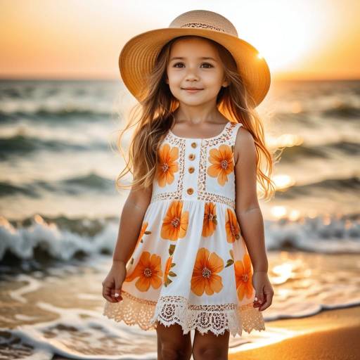 Toddler Girl at Beach Sunset