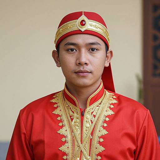 Maranao Prince in Red and Gold
