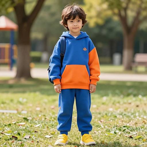 Confident Boy in Vibrant Hoodie