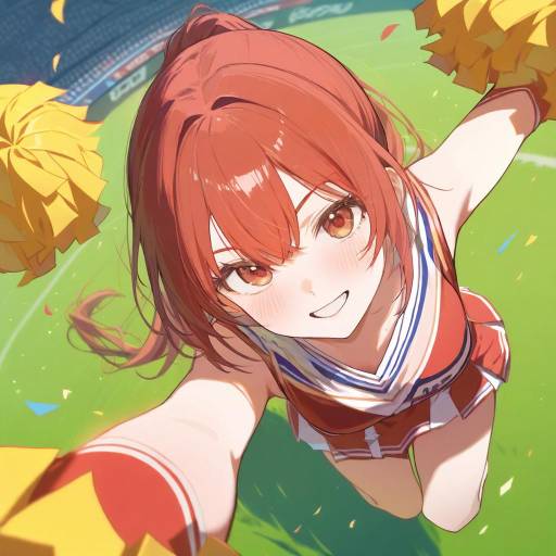 Dynamic Cheerleader Teasing from Above