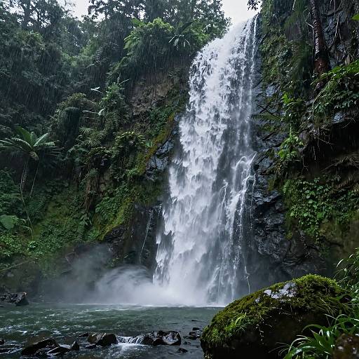 8K Hyper-Realistic Rainforest Waterfall
