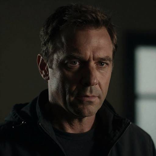 Intense Portrait of a Shadowed Man