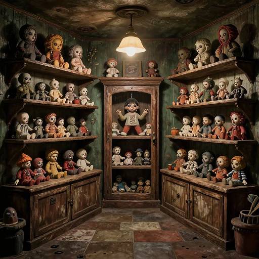 Creepy Toy Shop Interior Illustration
