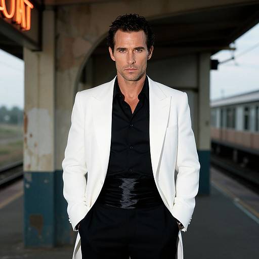 Elegant Man at Abandoned Station