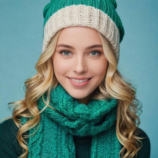 Smiling Young Woman in Winter Knitwear