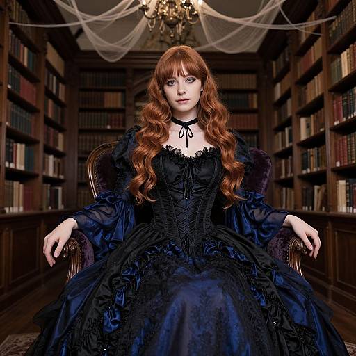 Gothic Elegance in Ancient Library