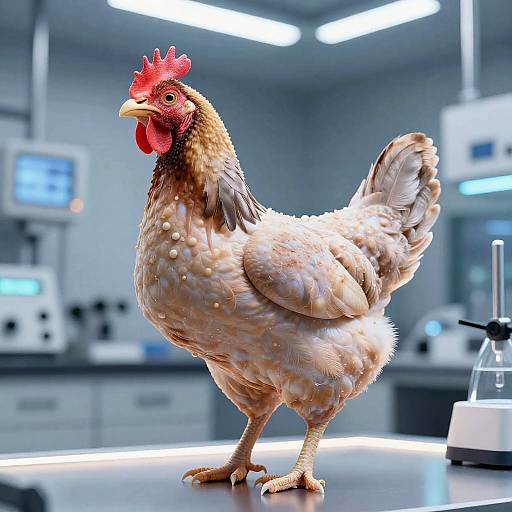 Futuristic Featherless Chicken Bio-lab