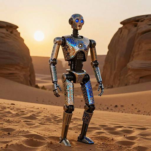 Photorealistic Moroccan Mosaic Droid