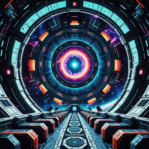 Futuristic Space Colony in Cyberpunk Style