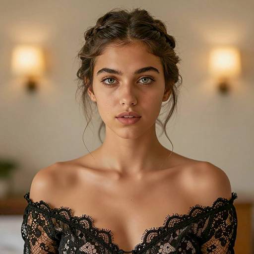 Elegant Portrait of Young Woman in Bokeh