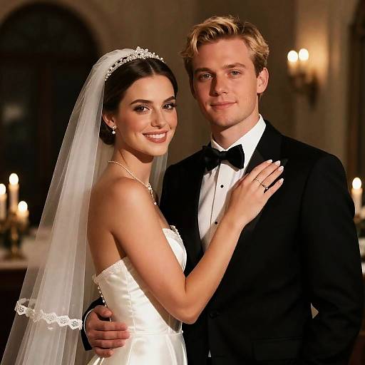 Elegant Bride and Groom Portrait