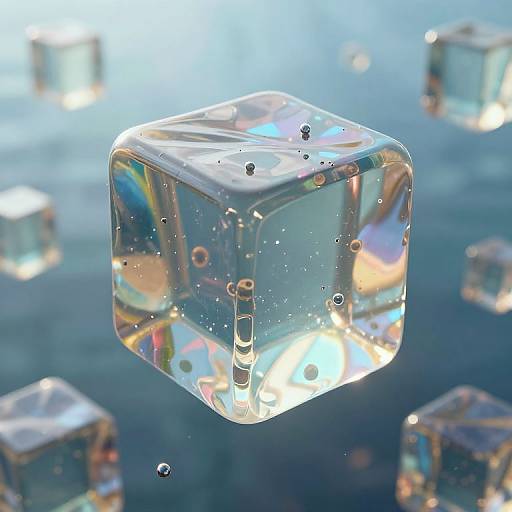 Giant Gelatinous Cubes Under Glass Sky