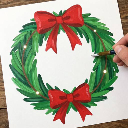 Festive Holiday Wreath Painting