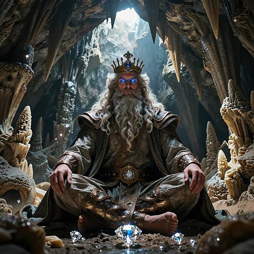 Majestic Mountain King in Enchanted Cave