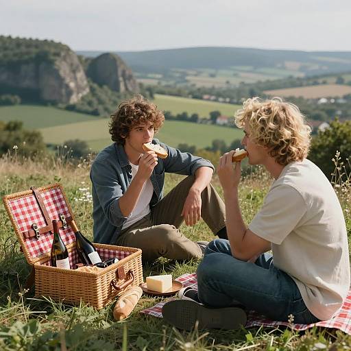 Picnic on a Scenic Hilltop