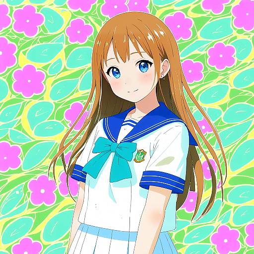 Illustration of Mukaido manaka, nagi no asukara in the style of Throtem