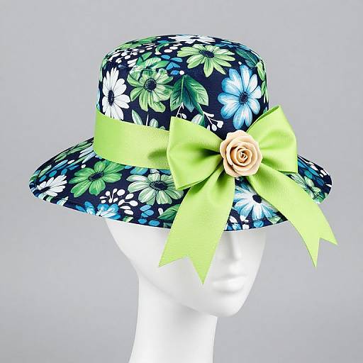 Vibrant Cascading Floral Hat Design