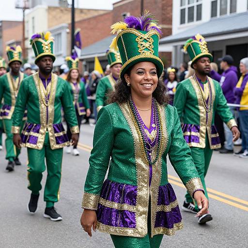 Vibrant Mardi Gras Parade Scene