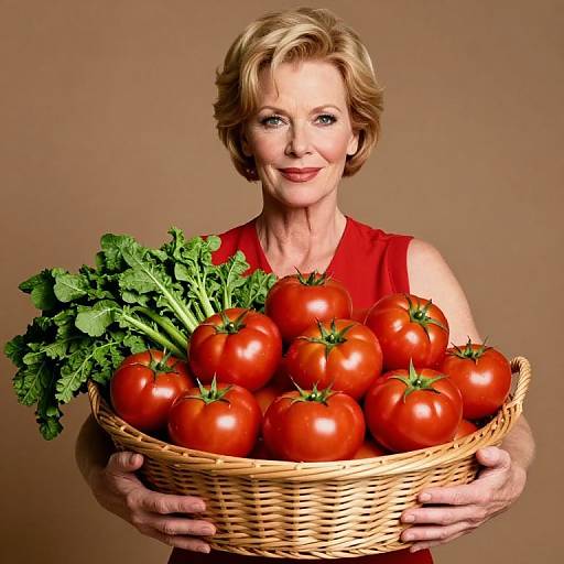 Raquel Welch with Fresh Garden Harvest