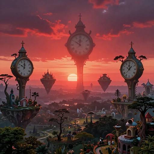 Surreal Dreamscape with Floating Islands