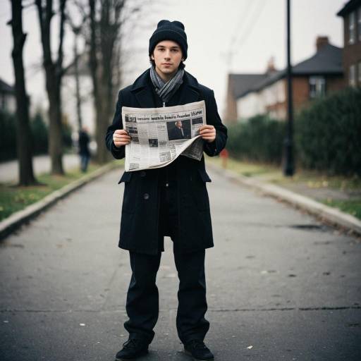 Male Newspaper Costume Full Body Portrait