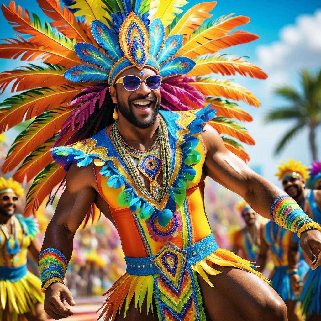 Vibrant Male Musician at Rio Carnival