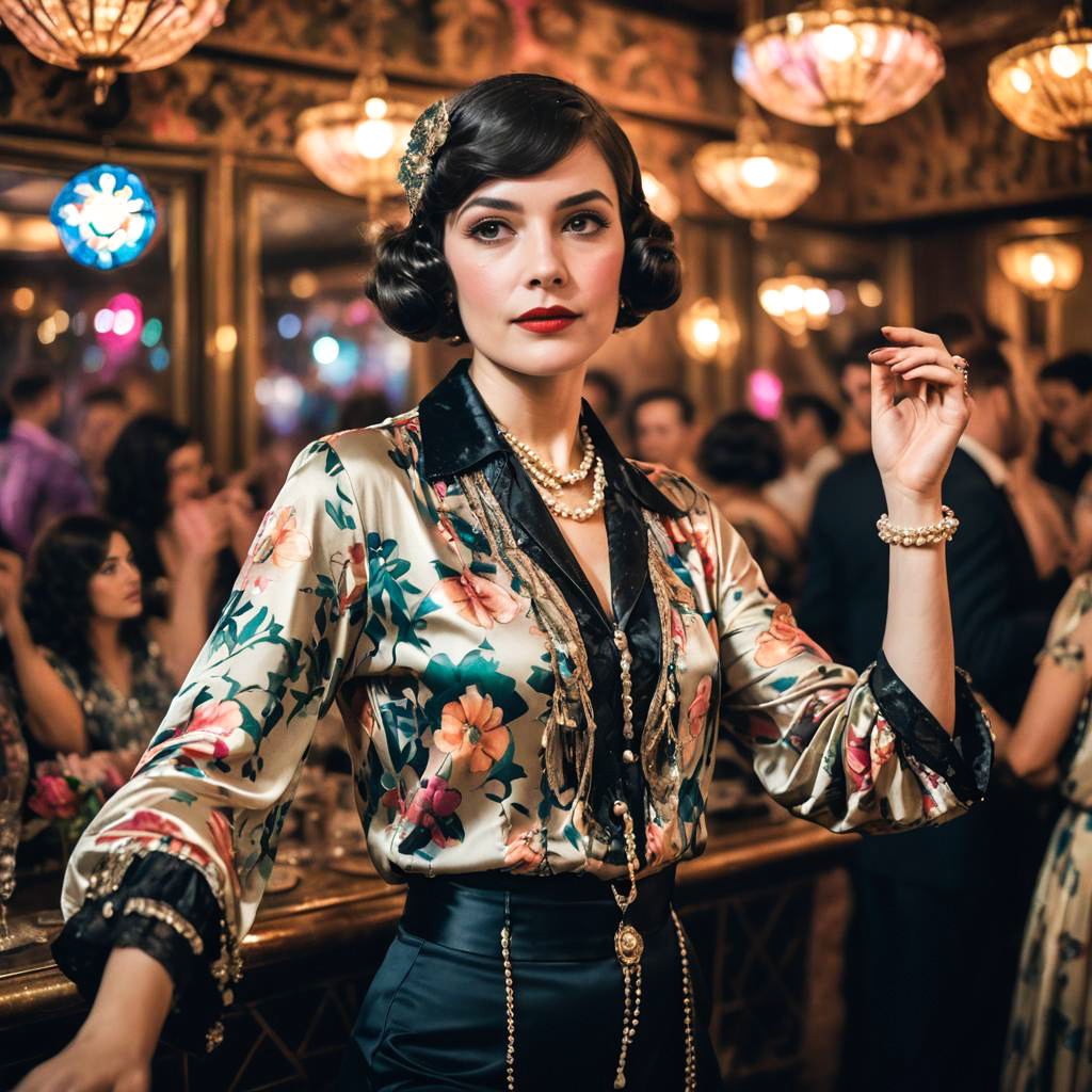 Flapper Girl Dancing in Vintage Speakeasy