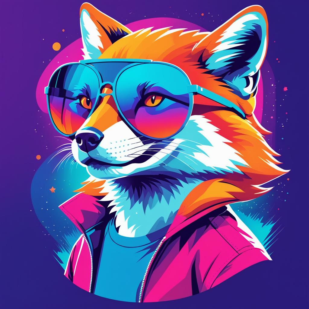 Retro Fox in Shades T-Shirt Design