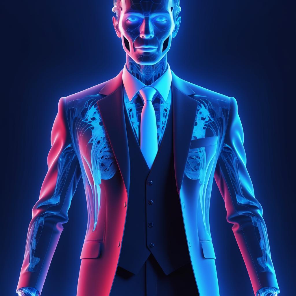 Man in Tailored Suit with X-Ray Effects