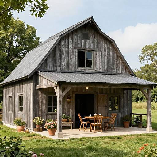 Rustic Barn Farmhouse Patio Scene