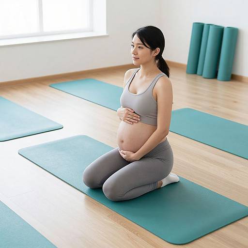 Pregnant Woman Doing Pilates Exercise