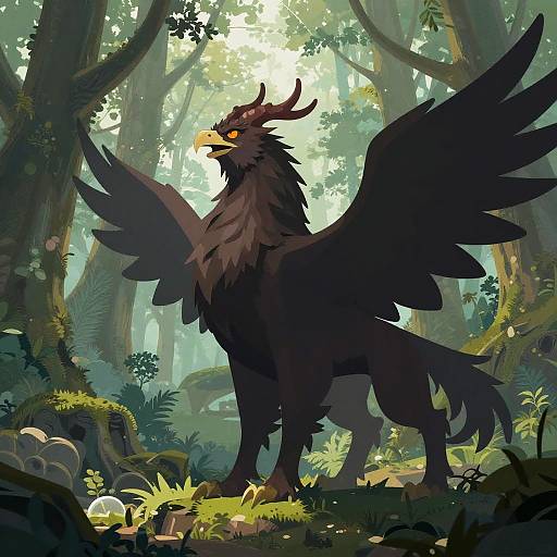 Majestic Otherworldly Griffin Forest