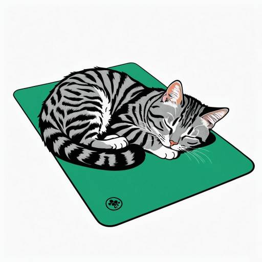 Minimalist Vector Art of Sleeping Grey Tabby Cat