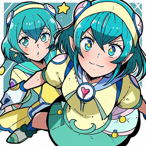 Illustration of Hagoromo lala, precure in the style of Mark gavatino