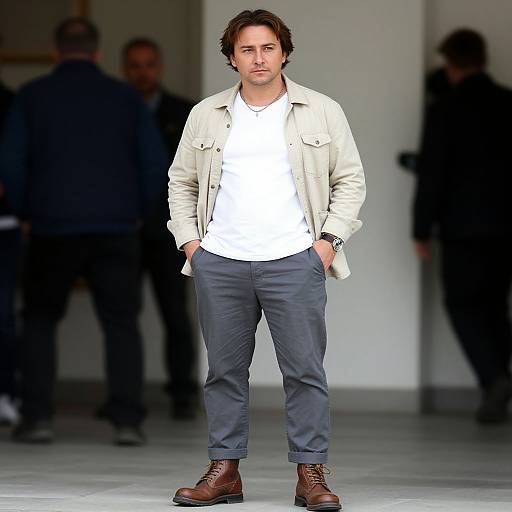 Casual Men Standing in Urban Setting