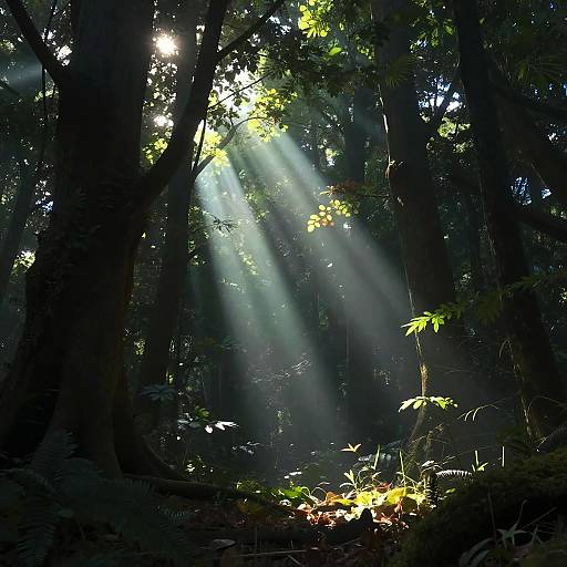 Fantasy Forest with Dramatic Lighting