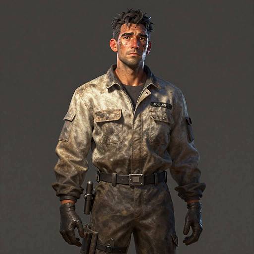 Grimy Mechanic Character Illustration