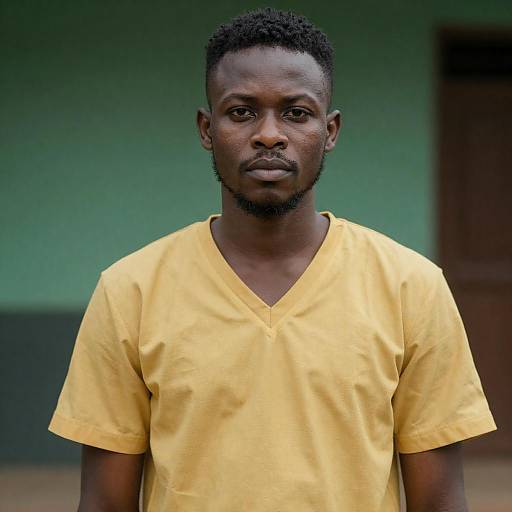 Serious Portrait of Young Black Man