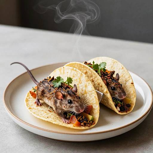 Elegant Gourmet Rat Tacos Presentation