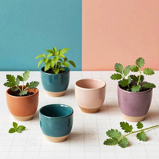 Vibrant Handcrafted Pottery and Herbs