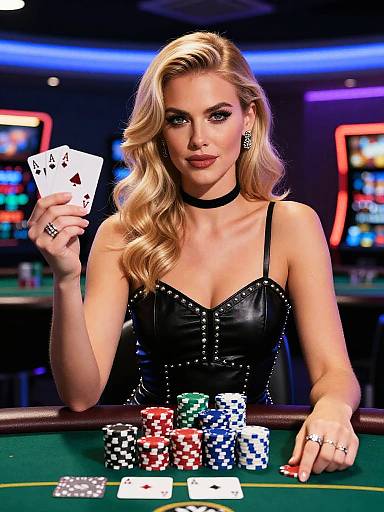 Glamorous Blonde Poker Player