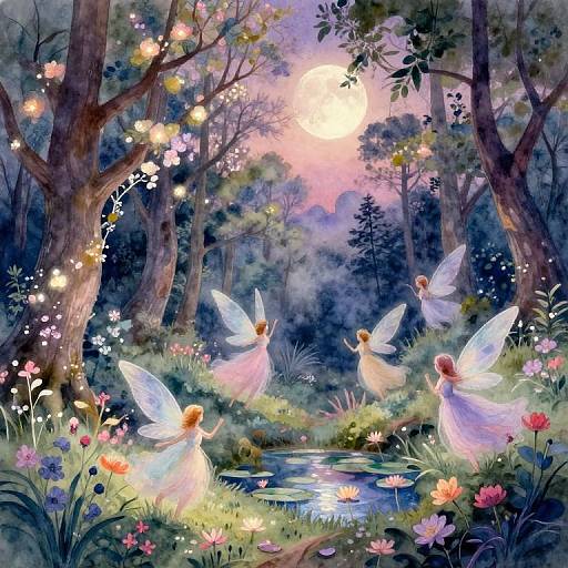 Whimsical Enchanted Forest at Twilight
