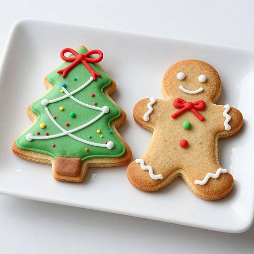 Festive Christmas Cookies on Plate