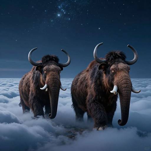 Celestial Woolly Mammoths Journey
