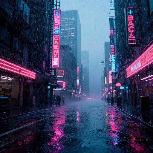 Cyberpunk Rainy City Album Covers