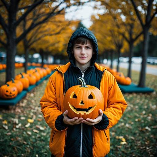 Cheesy Halloween Costume with Jack-o'-Lantern