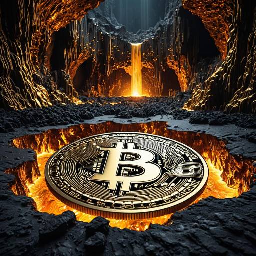 Molten Gold Bitcoin in Enchanted Lava Cavern