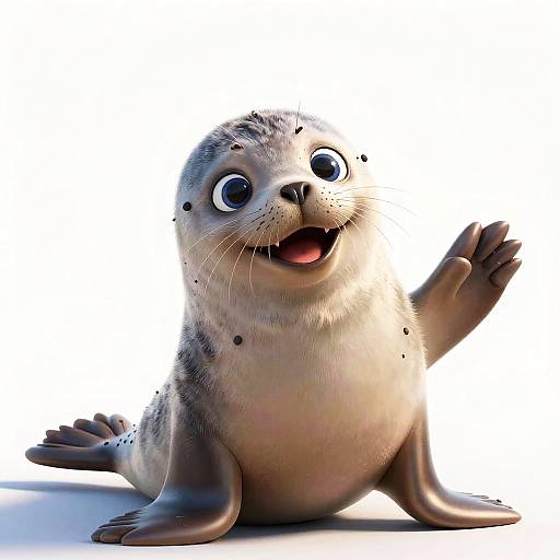 Pixar-Style Playful Baby Seal