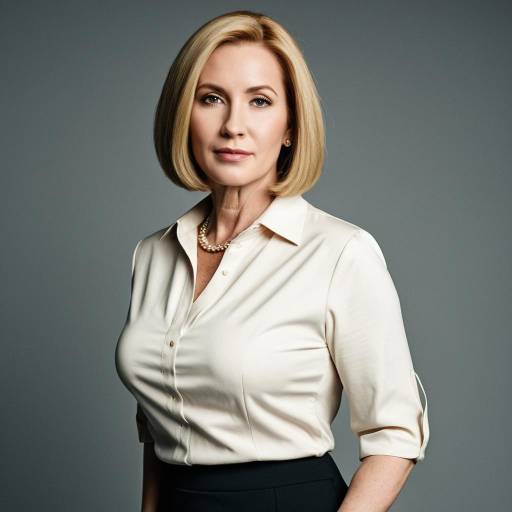Confident Woman with Blonde Bob Hairstyle